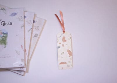 bookmark with book stack concept art